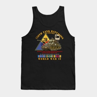 758th Tank Battalion - Tuskers - w Tank w SSI WWII  EU SVC Tank Top